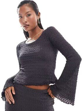 Vero Moda Whimsigoth Lace Top XSmall Bell Sleeve Dark Romance Witchy Ren Faire